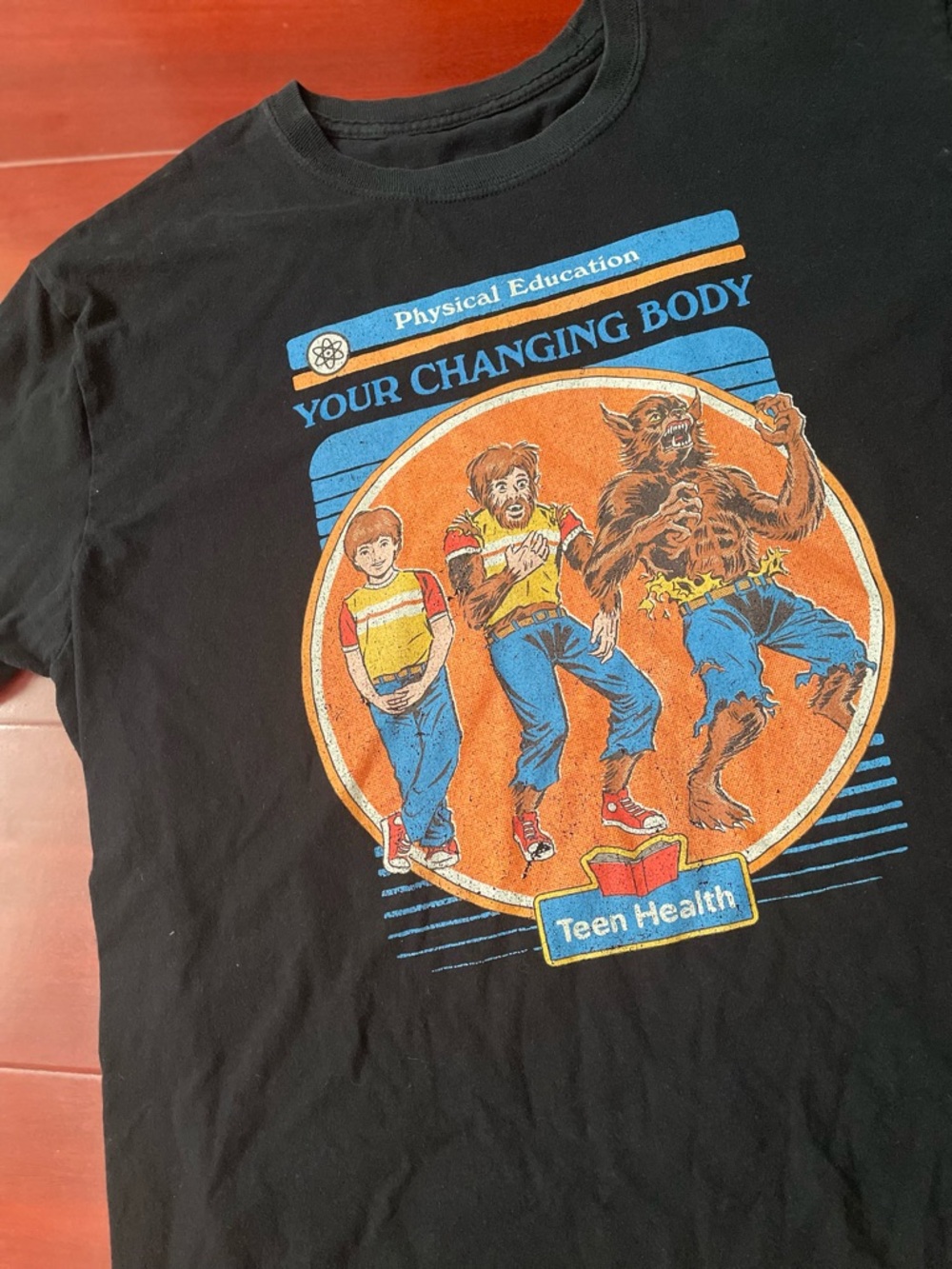 Your Changing Body Graphic Tee - Black with Orange & Blue Print